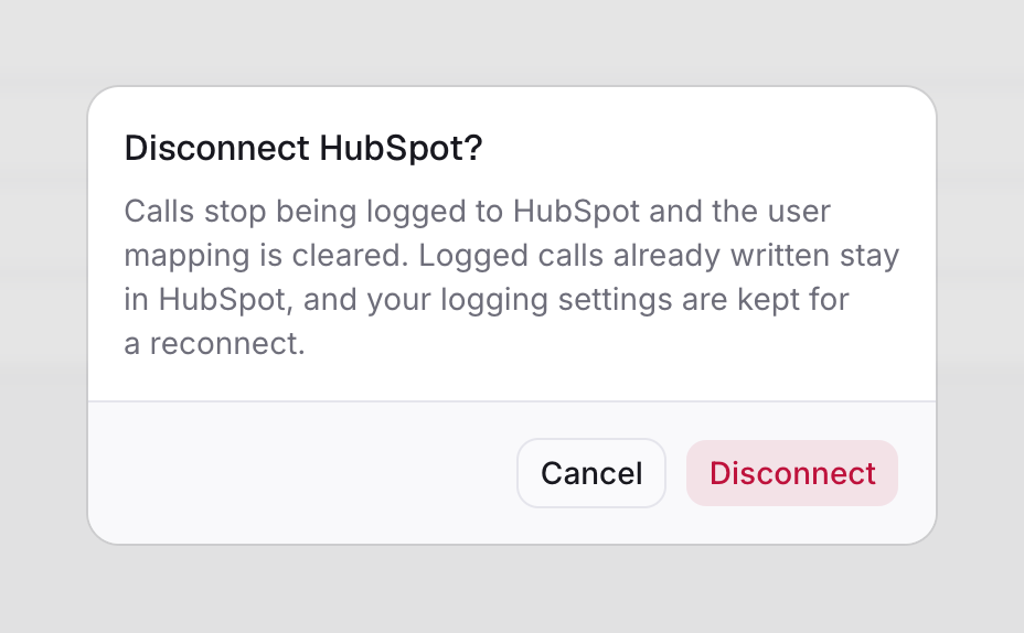 The Disconnect confirmation.