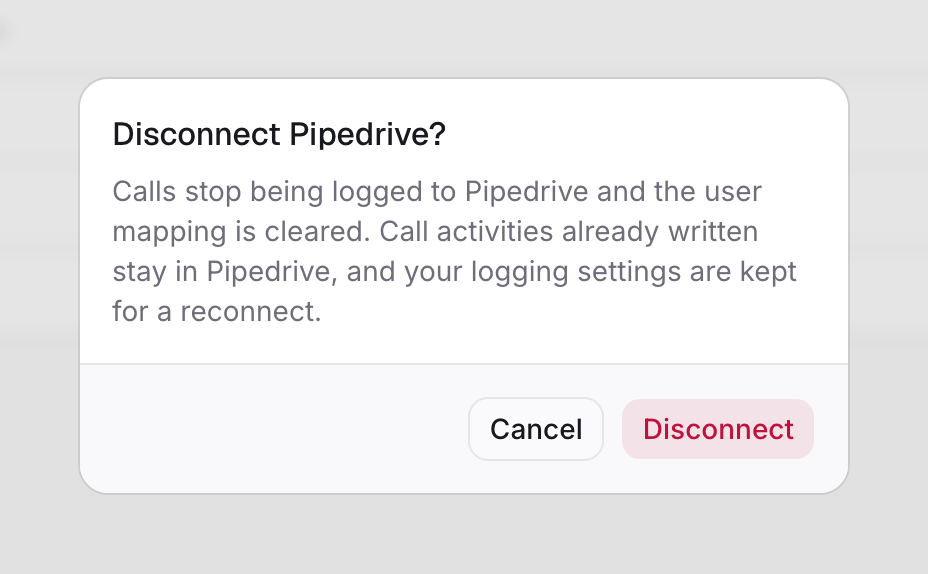 The Disconnect confirmation.